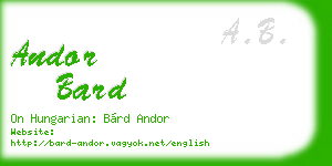 andor bard business card