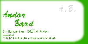 andor bard business card